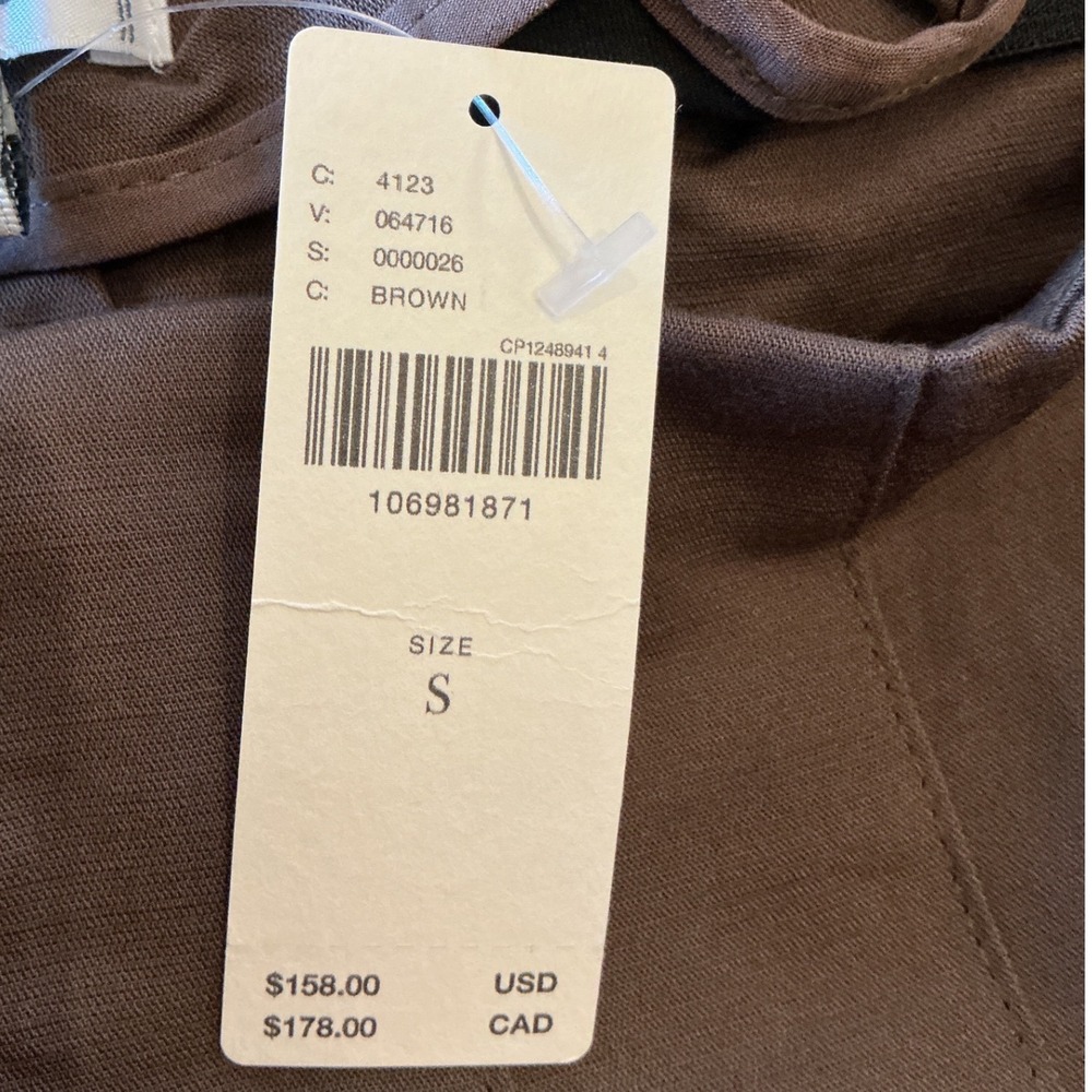 Anthropologie Mauve Pleated Barrel Trousers Brown Size Small New With Tags - Picture 6 of 7